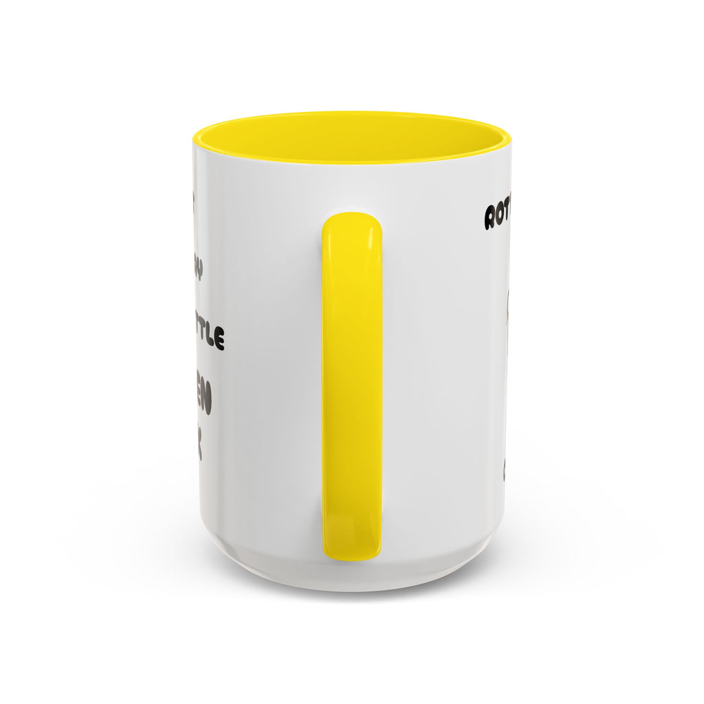 Funny Novelty Coffee Mug — “Start Your Day With A Little Rotten Cock” Accent Mug