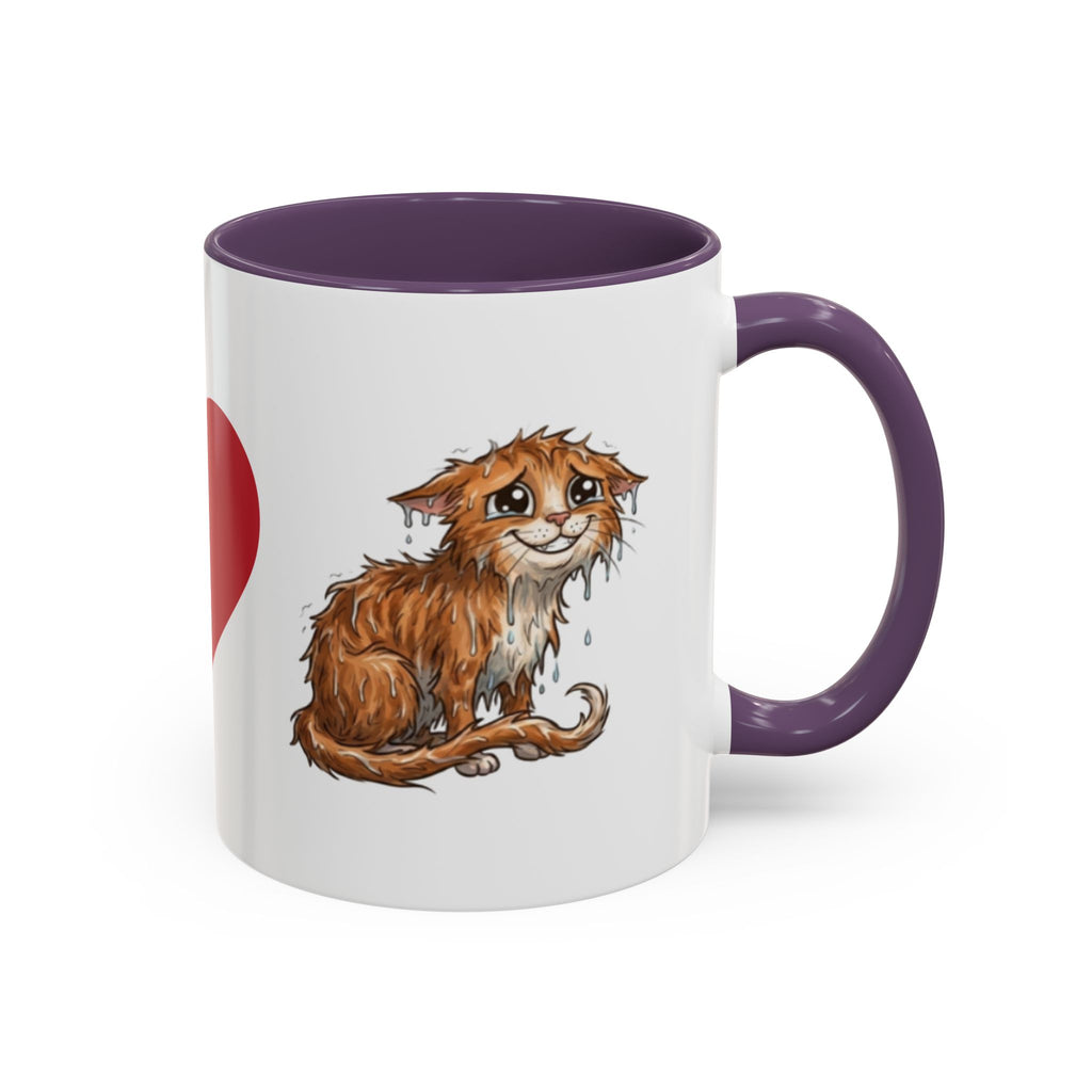 Coffee Mug — I Love Cats Heart Design (Accent 11oz)