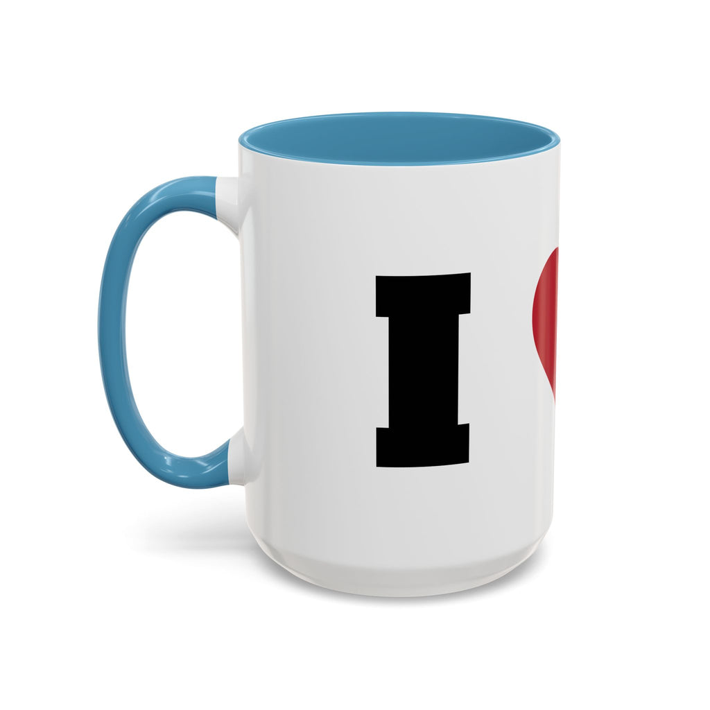 Coffee Mug — I Love Cats Heart Design (Accent 11oz or 15oz)