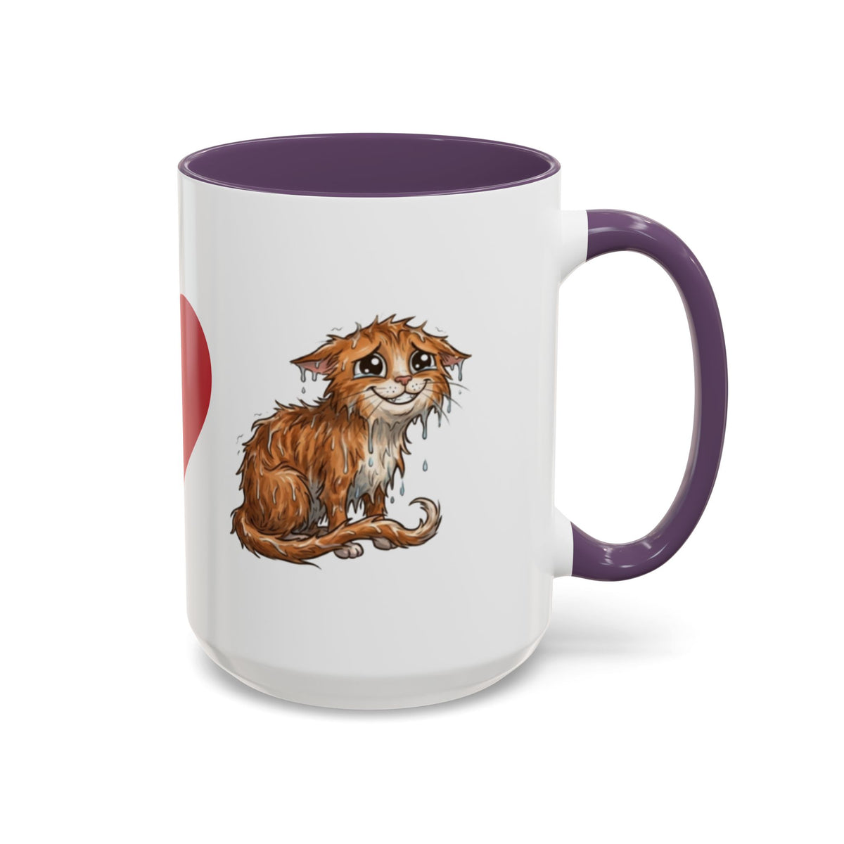 Coffee Mug — I Love Cats Heart Design (Accent 11oz or 15oz)