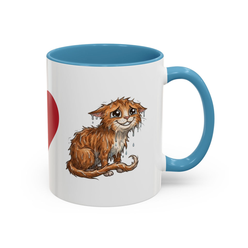 Coffee Mug — I Love Cats Heart Design (Accent 11oz)