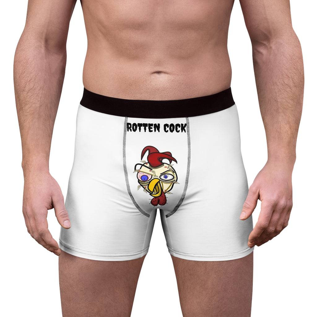 Boxer Briefs — 'Rotten Cock' Cartoon Rooster Novelty Underwear