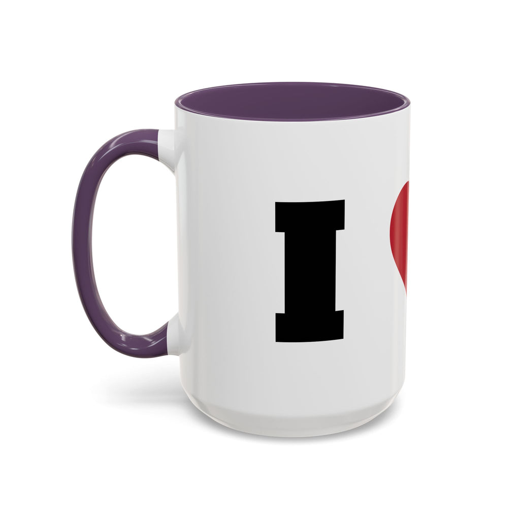 Coffee Mug — I Love Cats Heart Design (Accent 11oz or 15oz)