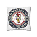 Rooster Emblem Decorative Pillowcase — "International Brotherhood of Rotten Cocks"