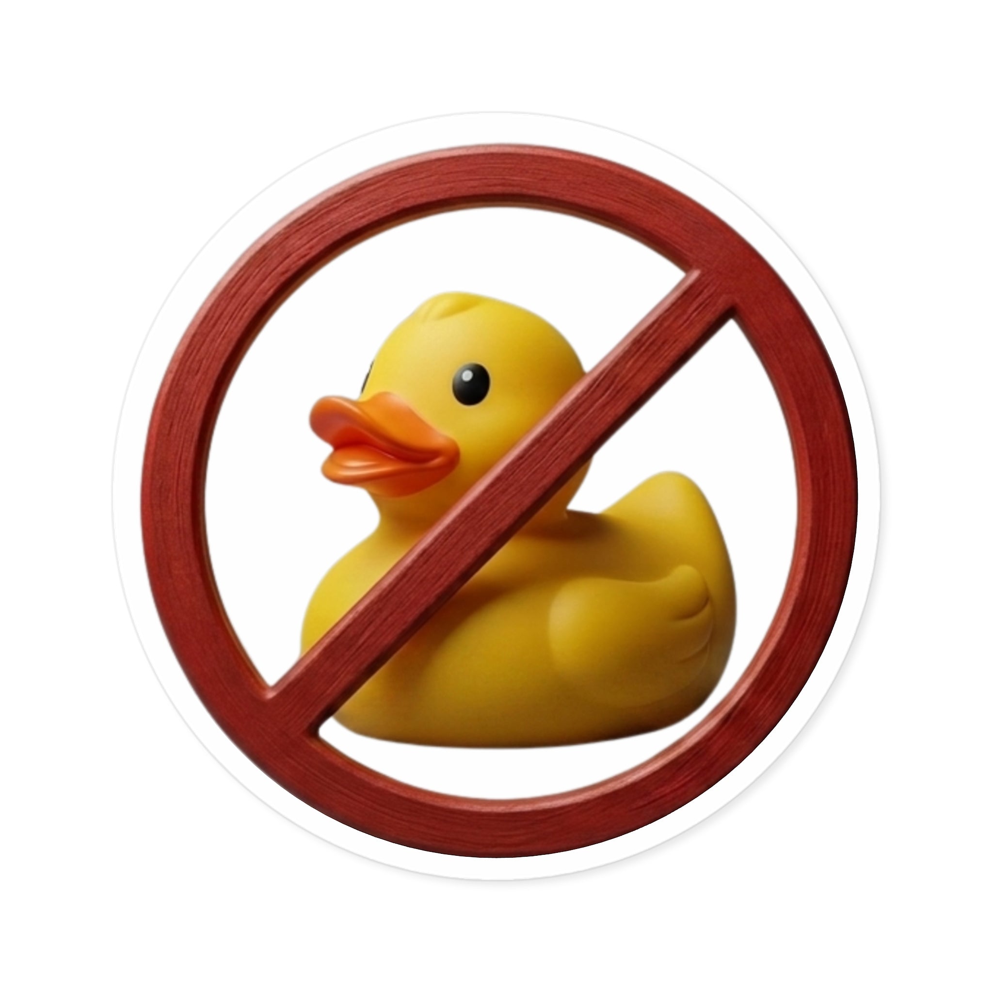 No Ducks Round Sticker, Indoor\Outdoor