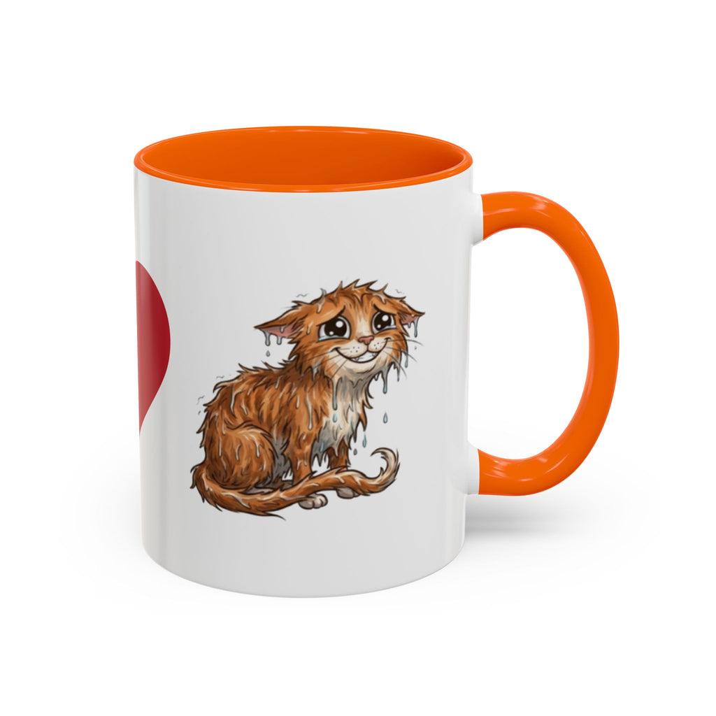 Coffee Mug — I Love Cats Heart Design (Accent 11oz)