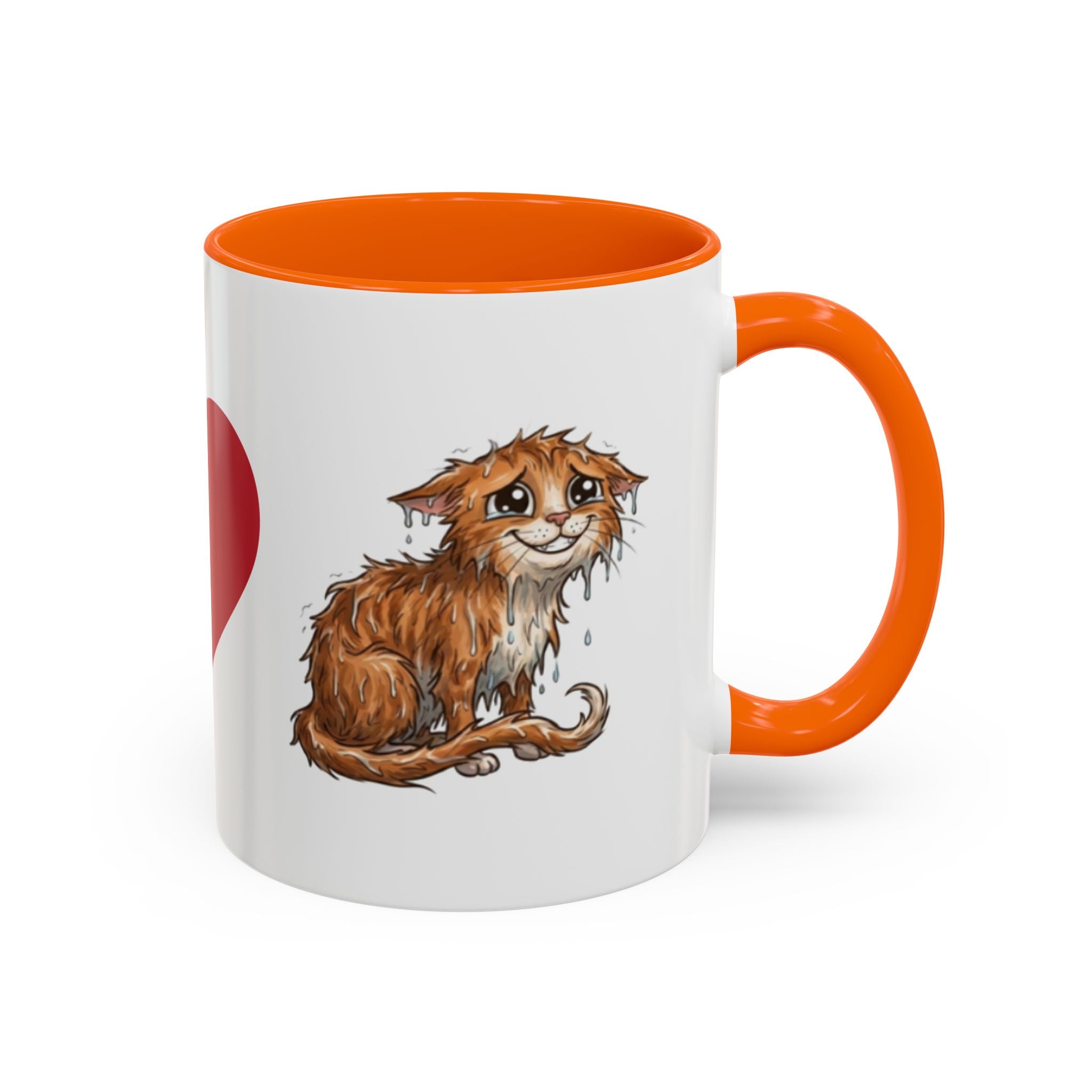 Coffee Mug — I Love Cats Heart Design (Accent 11oz)