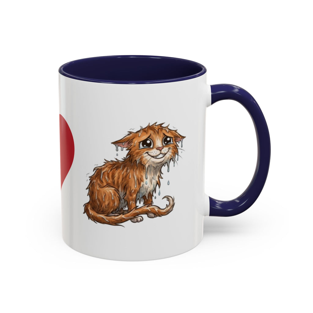 Coffee Mug — I Love Cats Heart Design (Accent 11oz)