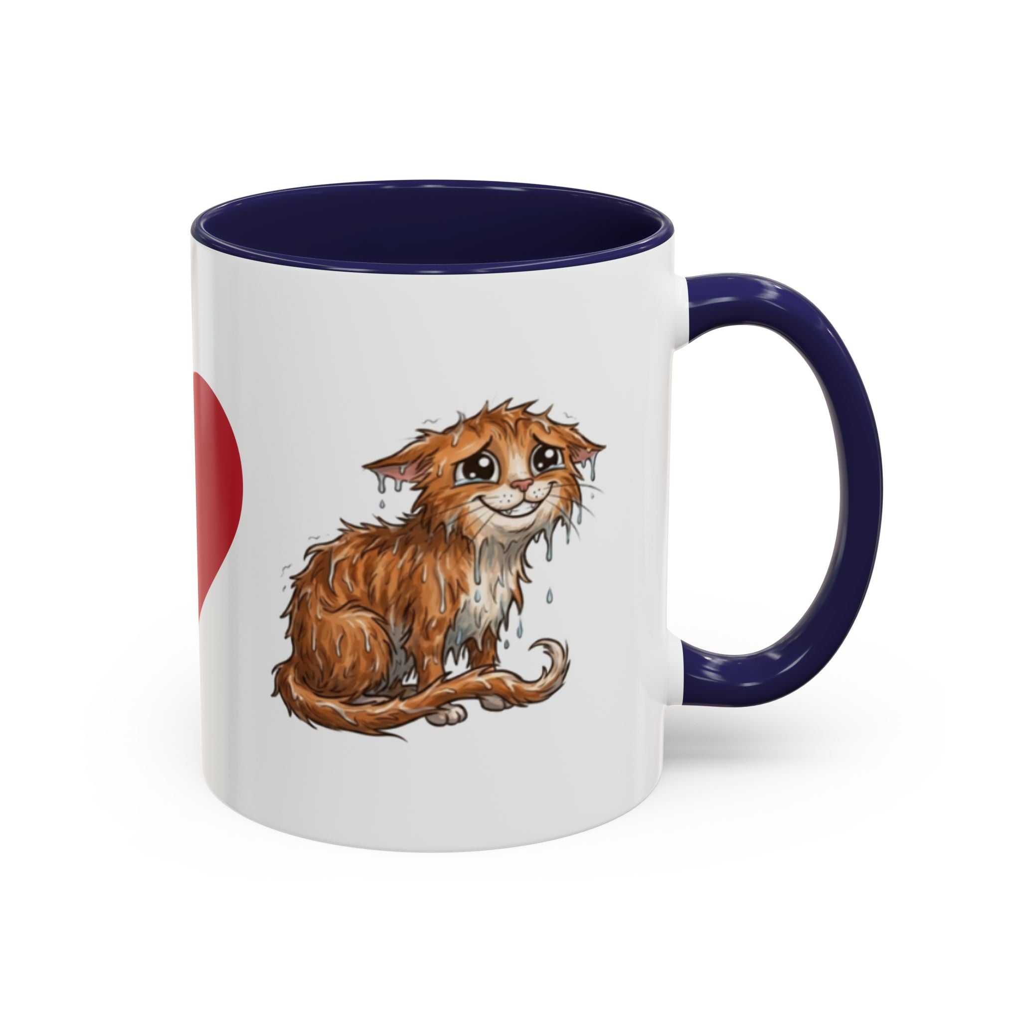 Coffee Mug — I Love Cats Heart Design (Accent 11oz)