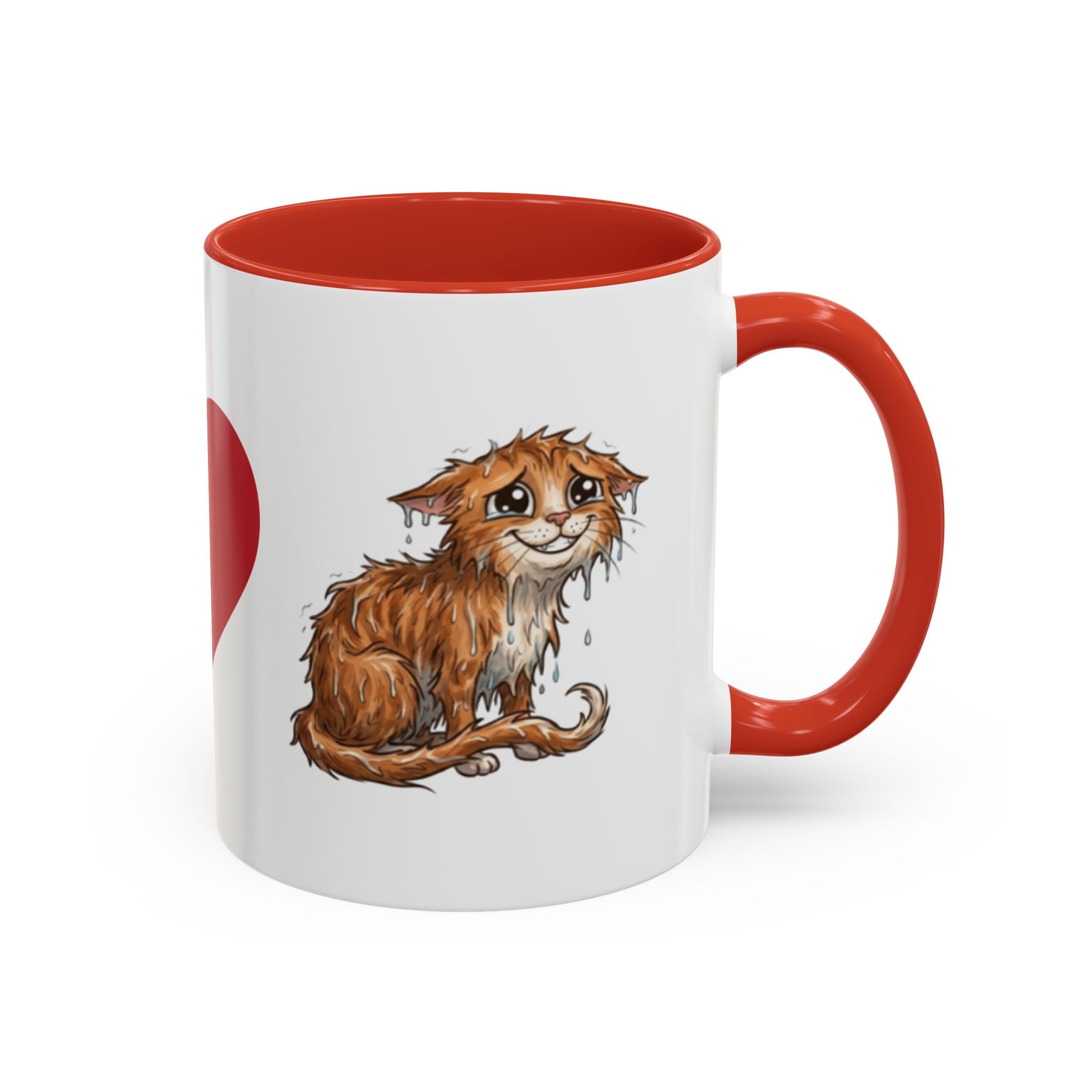Coffee Mug — I Love Cats Heart Design (Accent 11oz)