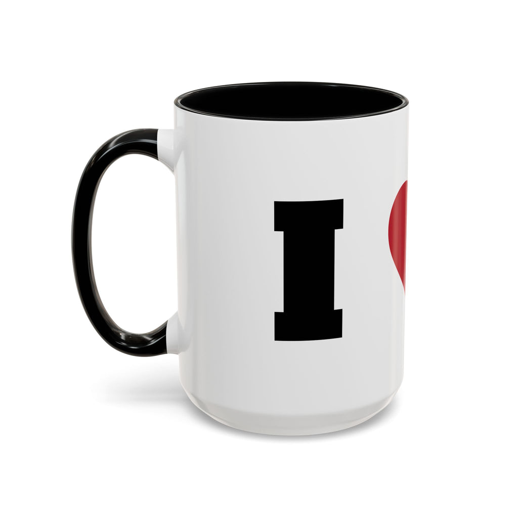 Coffee Mug — I Love Cats Heart Design (Accent 11oz or 15oz)