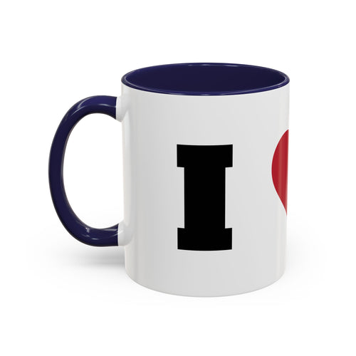 Coffee Mug — I Love Cats Heart Design (Accent 11oz)