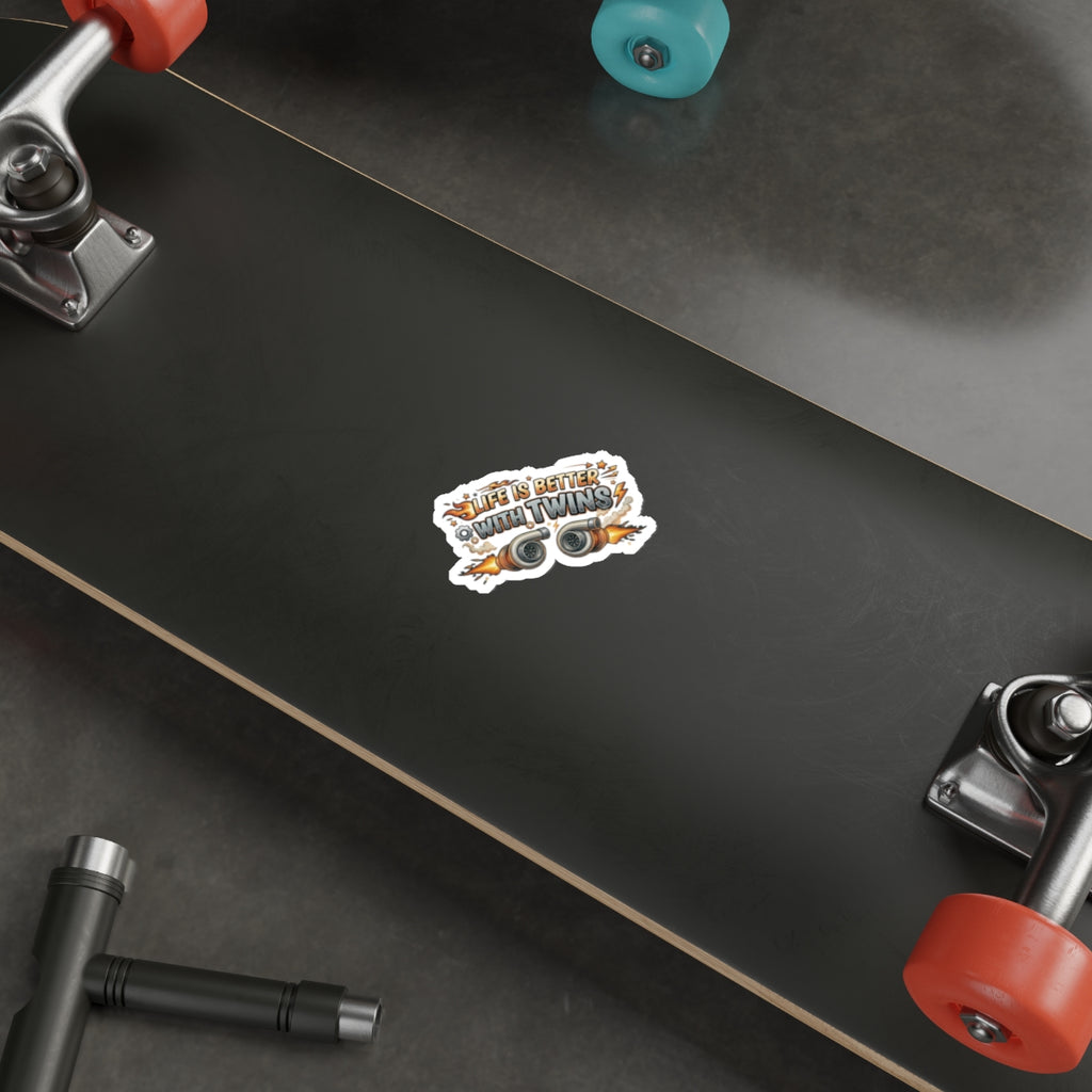 Die-Cut Sticker — “Life’s Better With Twins” Turbocharger Racing Sticker