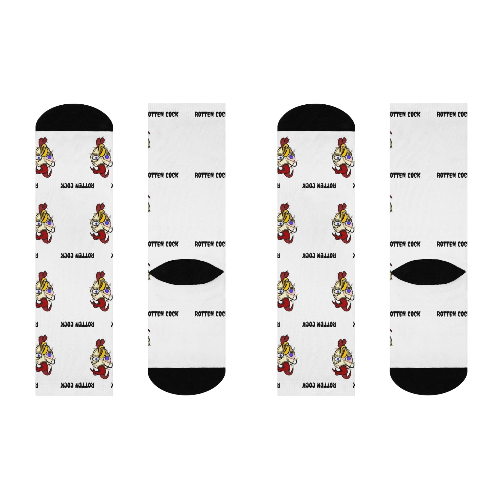 Rotten Cock Crew Socks — Funny Chicken Face Cushioned Socks