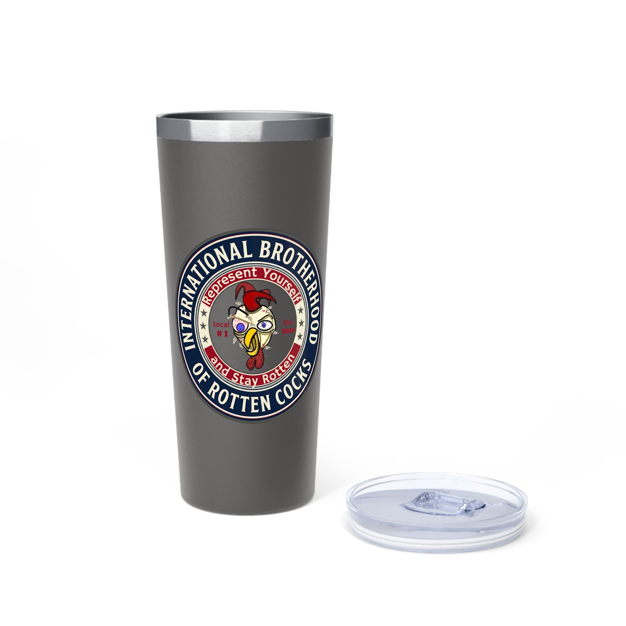 Rotten Cocks Union 22oz Copper Vacuum Tumbler — Insulated Travel Mug