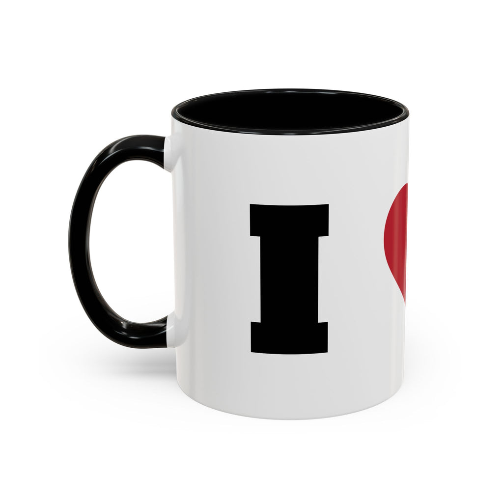 Coffee Mug — I Love Cats Heart Design (Accent 11oz)