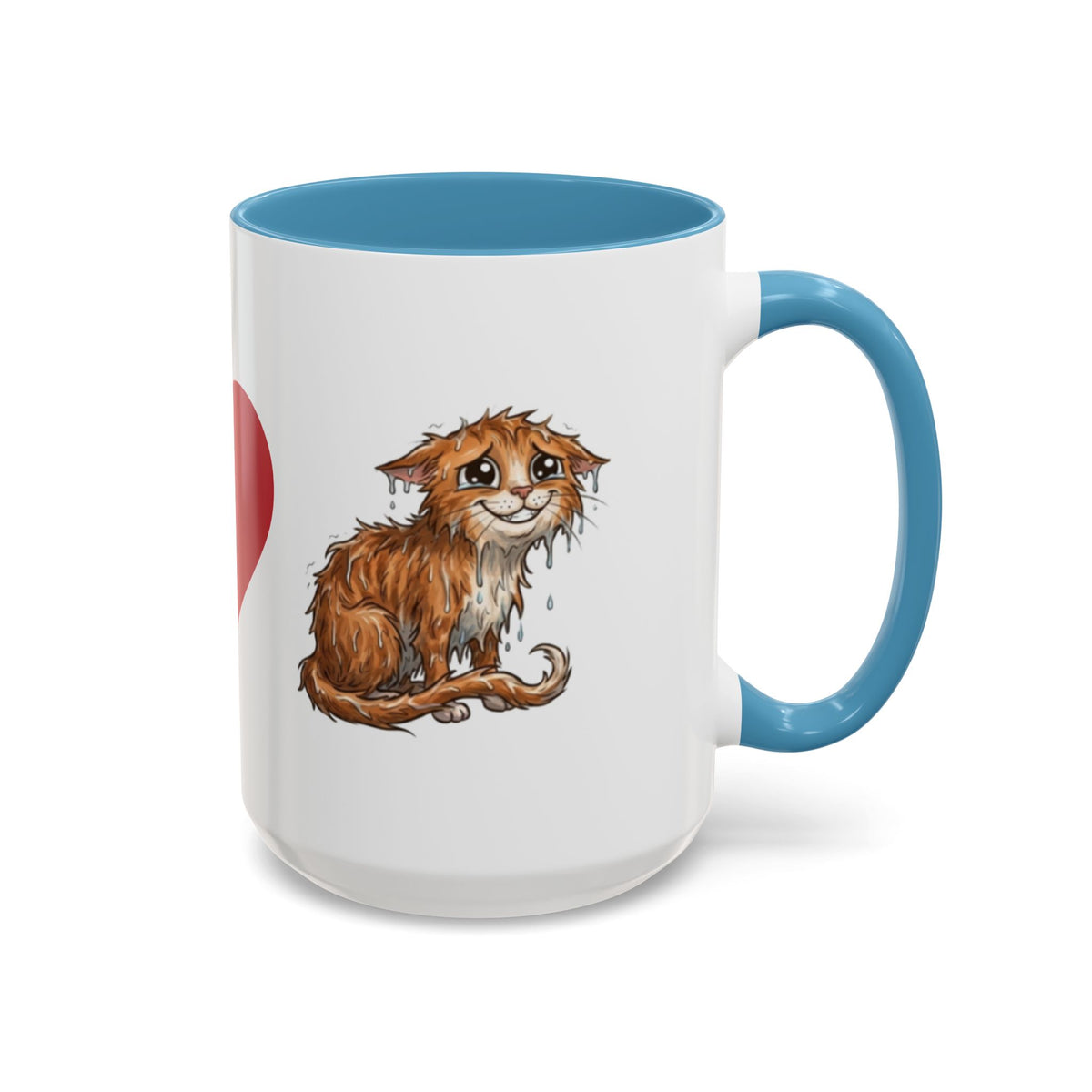 Coffee Mug — I Love Cats Heart Design (Accent 11oz or 15oz)