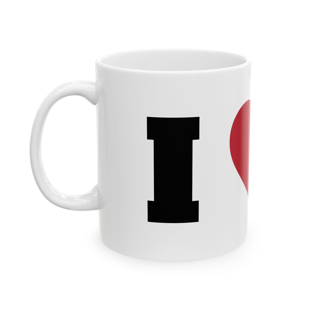 Ceramic Mug — I Love My Cat Heart Design (11oz & 15oz)