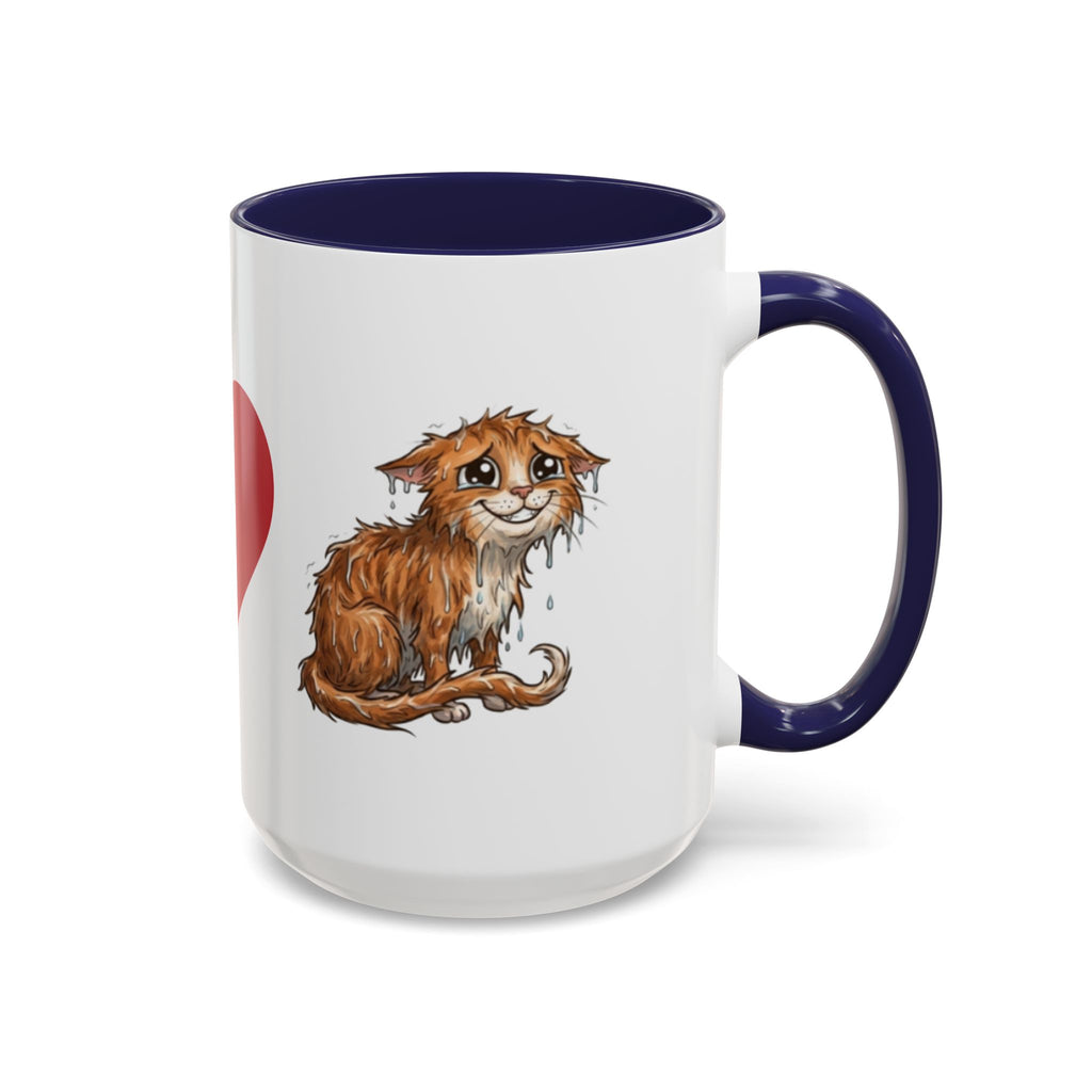 Coffee Mug — I Love Cats Heart Design (Accent 11oz or 15oz)