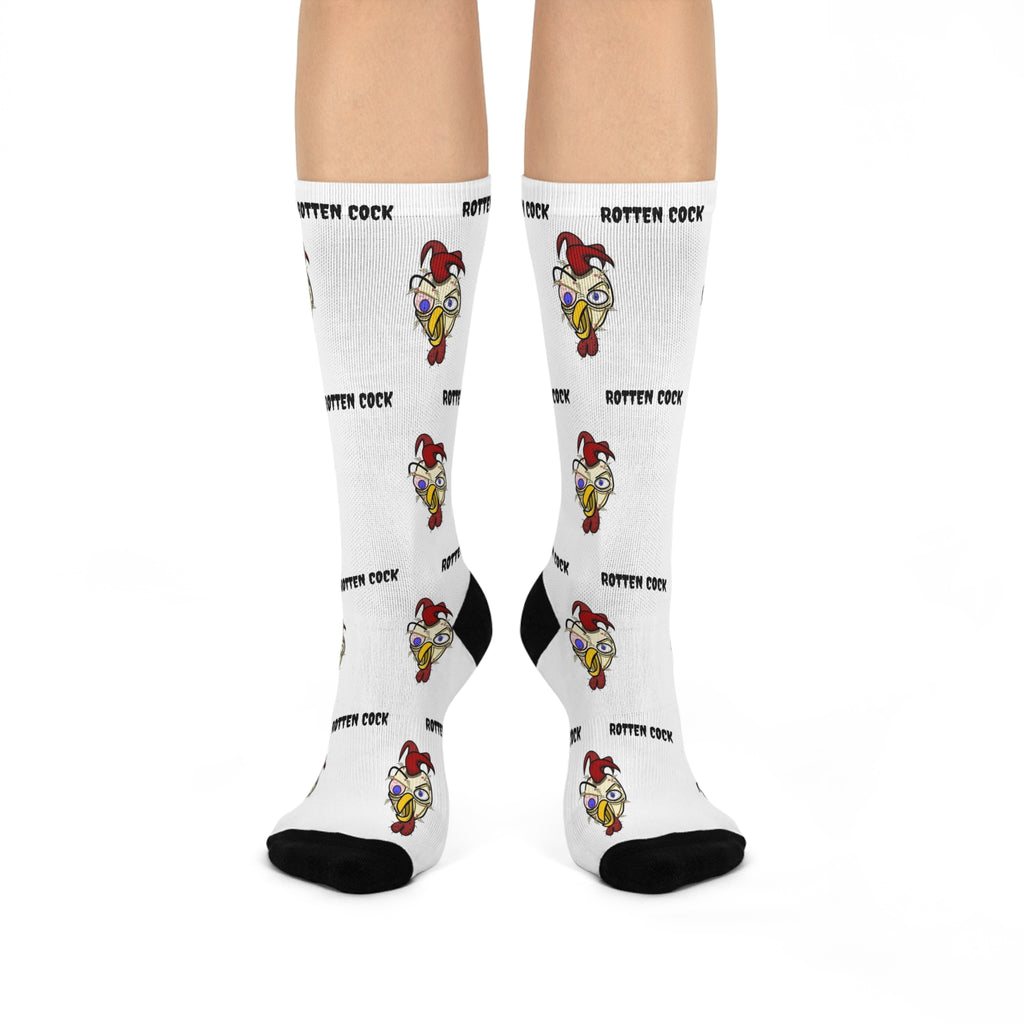 Rotten Cock Crew Socks — Funny Chicken Face Cushioned Socks