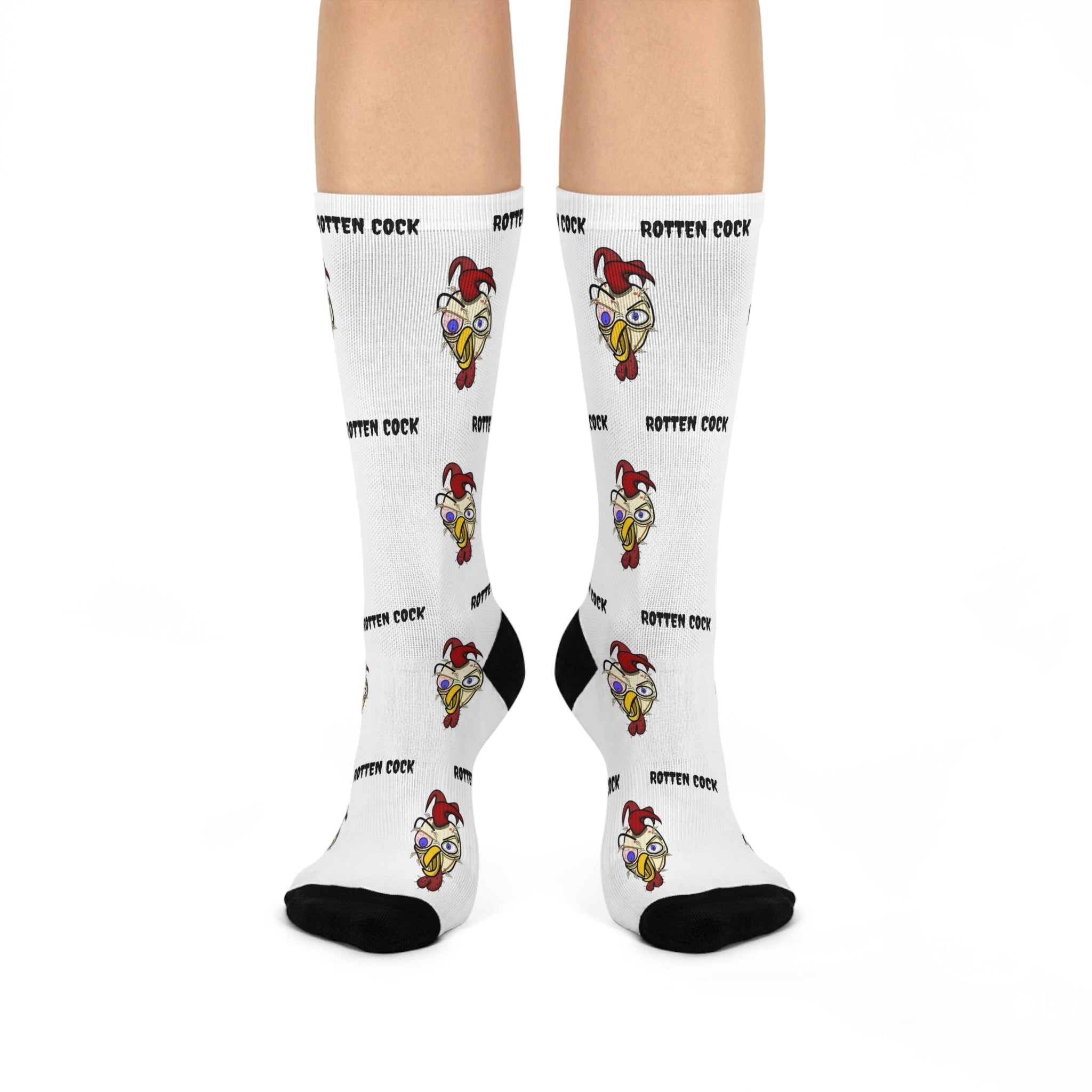 Rotten Cock Crew Socks — Funny Chicken Face Cushioned Socks