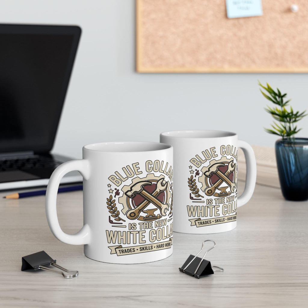 Blue Collar Ceramic Mug, (11oz, 15oz)