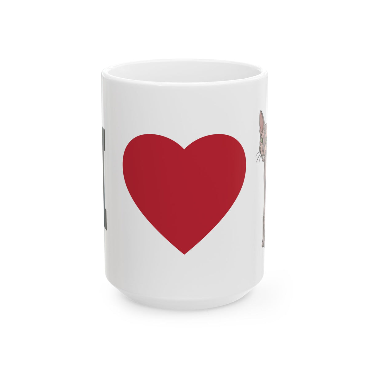 Ceramic Mug — I Love My Cat Heart Design (11oz or 15oz)
