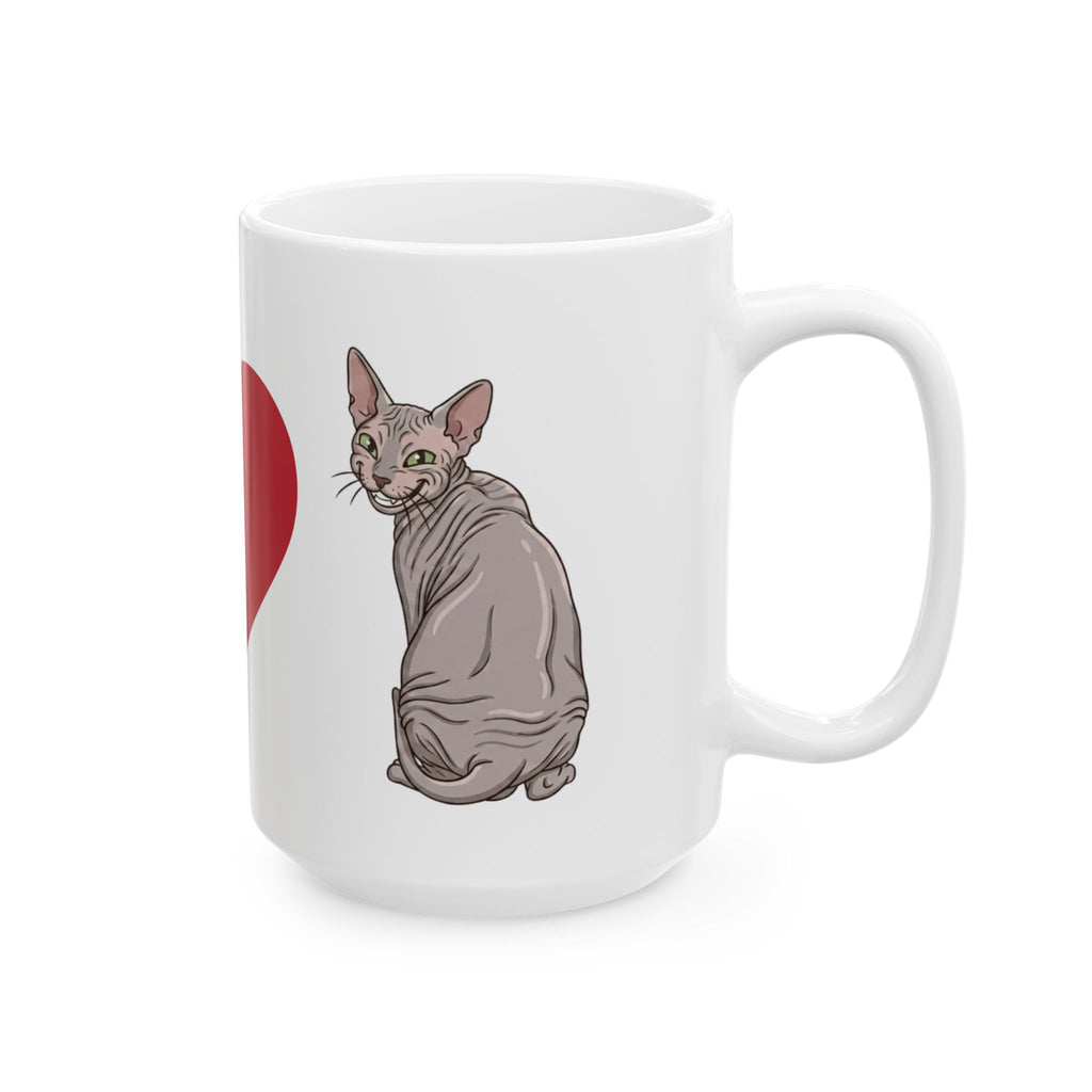 Ceramic Mug — I Love My Cat Heart Design (11oz or 15oz)