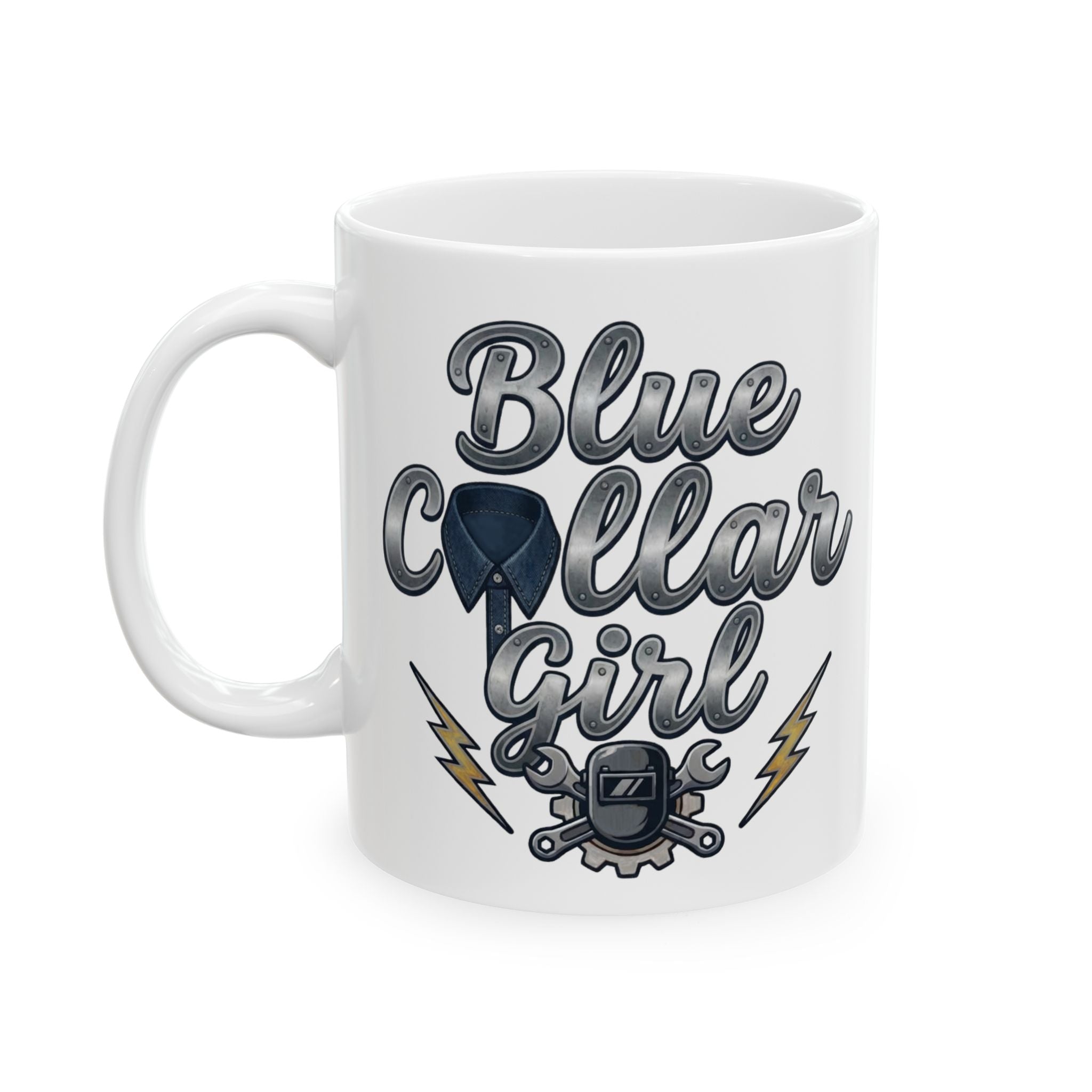 Blue Collar Girl Ceramic Mug, (11oz, 15oz)