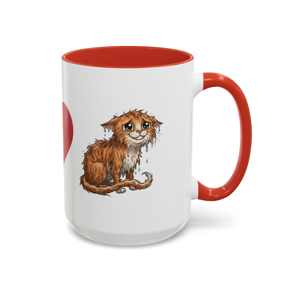 Coffee Mug — I Love Cats Heart Design (Accent 11oz or 15oz)