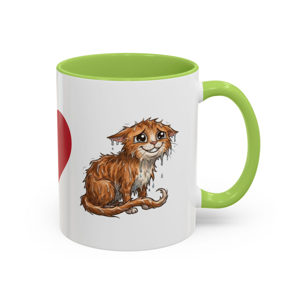Coffee Mug — I Love Cats Heart Design (Accent 11oz)
