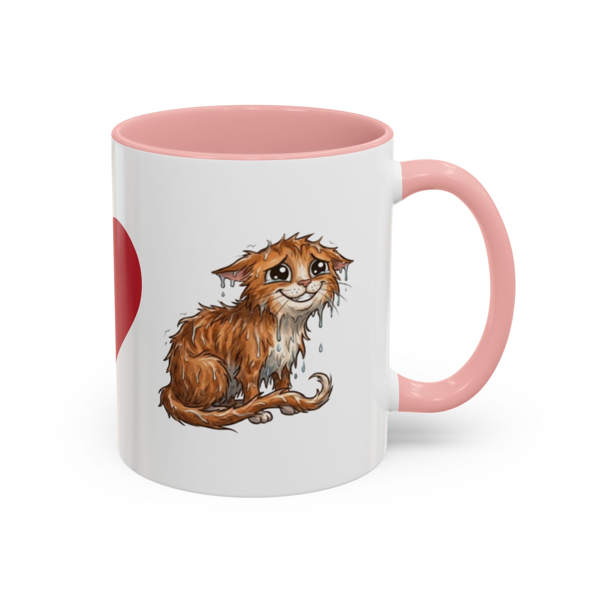 Coffee Mug — I Love Cats Heart Design (Accent 11oz)