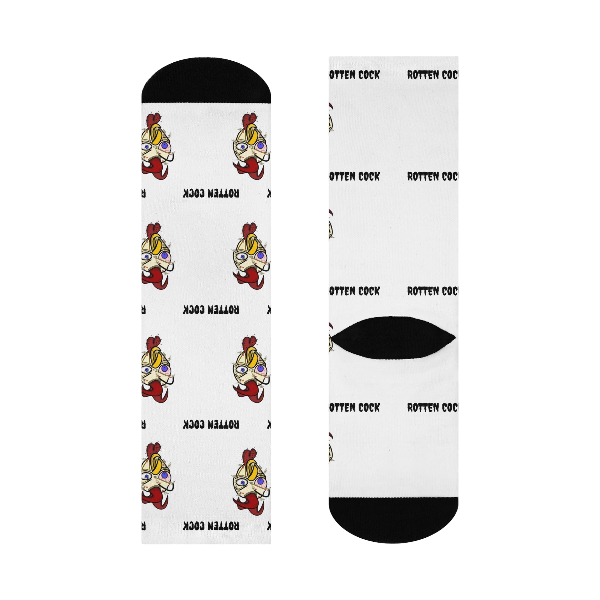 Rotten Cock Crew Socks — Funny Chicken Face Cushioned Socks
