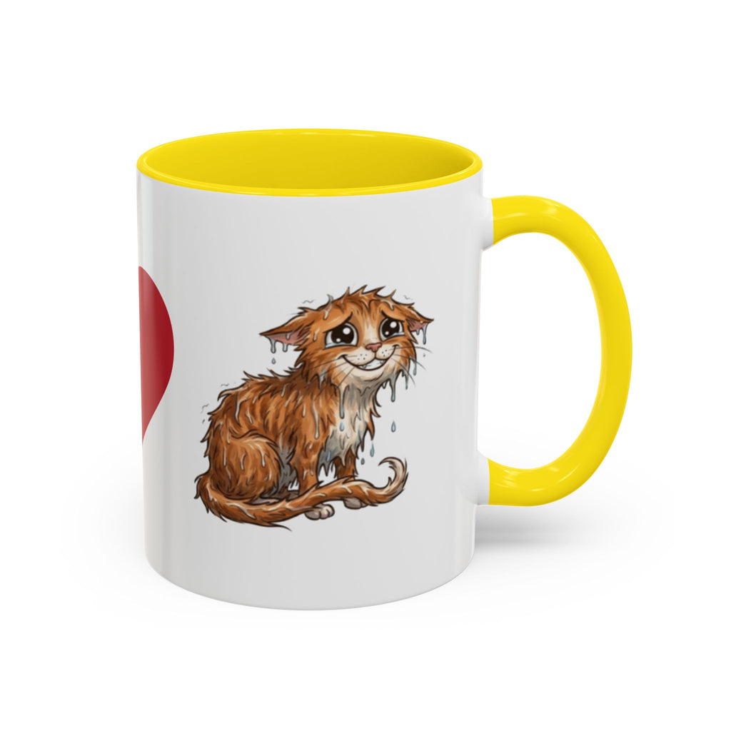 Coffee Mug — I Love Cats Heart Design (Accent 11oz)
