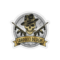 Gangster Skull Die-Cut Sticker — 'Sarducci Designs' Logo