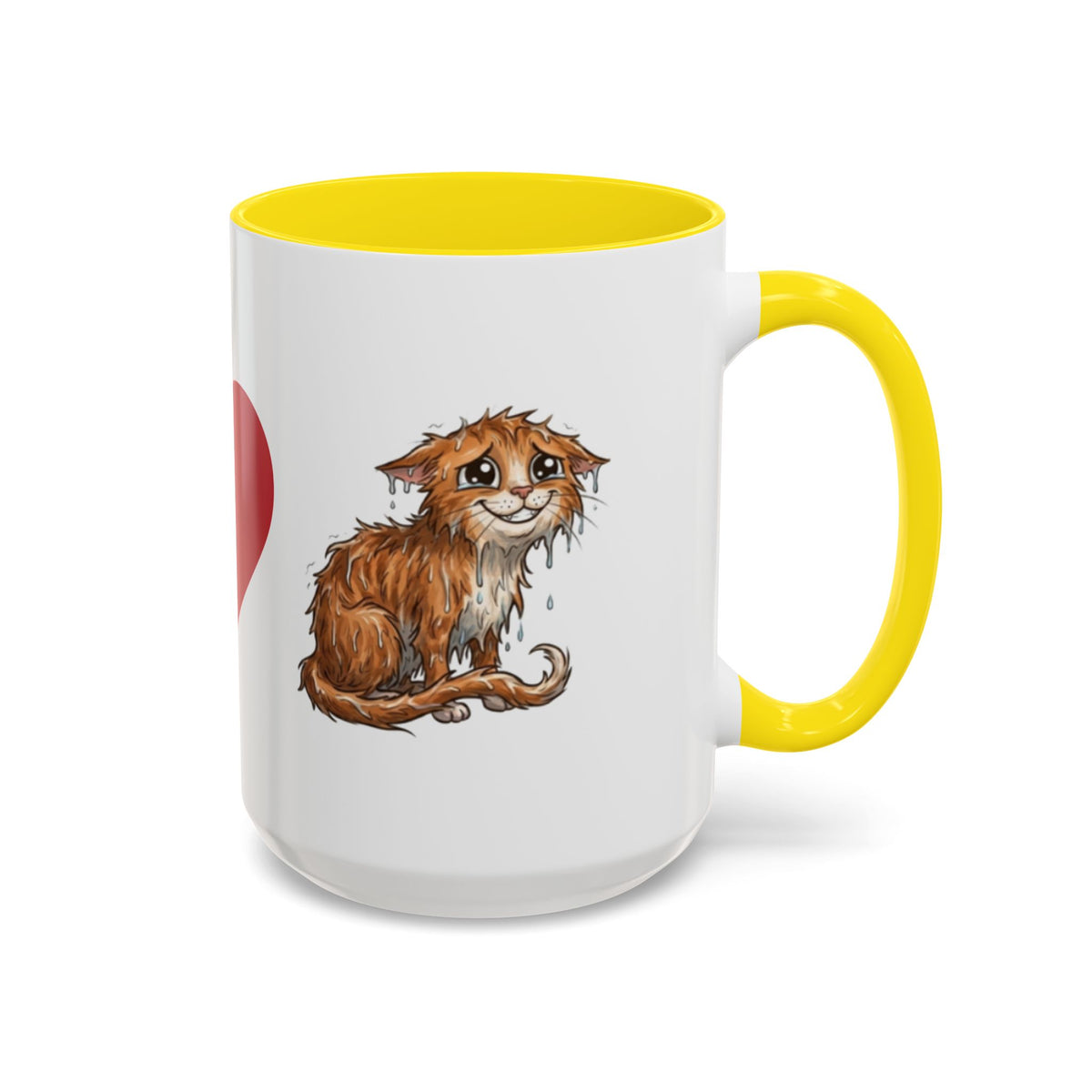 Coffee Mug — I Love Cats Heart Design (Accent 11oz or 15oz)