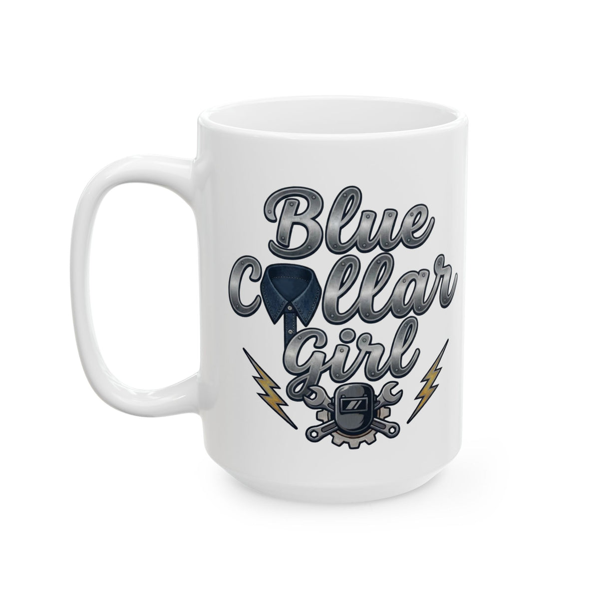 Blue Collar Girl Ceramic Mug, (11oz, 15oz)