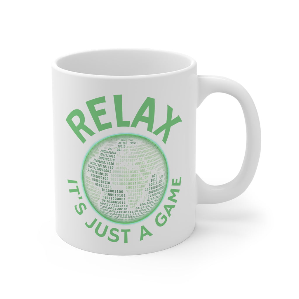 Mug — Relax It's Just a Game Coffee Mug (Green Earth Logo)